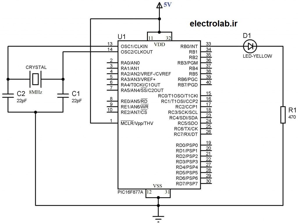 Blinking-LED-using-PIC-Microcontroller-Circuit-Diagram-1024x771